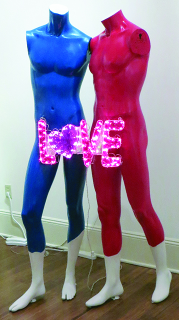 Fred Cole -“Adam and Steve” found mannequins and Love sign