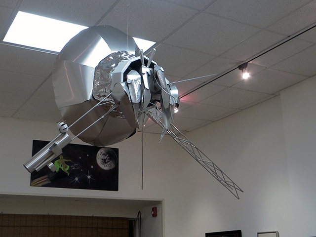 Jeremy Munson – “Hermit Satellite” sculpture aluminum and mylar