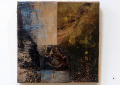 Kelly Clark   “Untitled”  mixed media, wax, collage, xerox transfer and oil stick