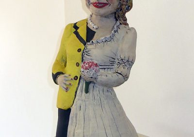 Cheryl Harper  “Hillary Bride Doll (inspired by American Girl Dolls)” ceramic, $3,000.00