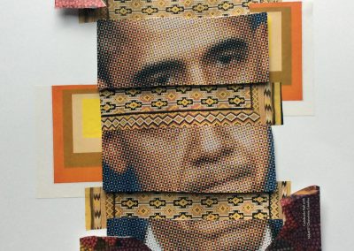 Judy Skillman  “Obama” mixed media collage, $500.00
