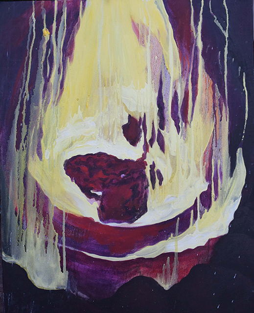 Liz Levering  “The Meeting”   (fire painting 2)  oil on canvas