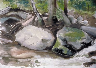 Brian McCormack “Rocky stream at Harriman” print of watercolor