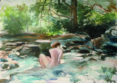 Bather in stream at Harriman State Park