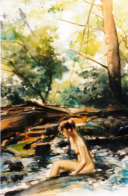 Bather in Stream at Harriman State Park 2