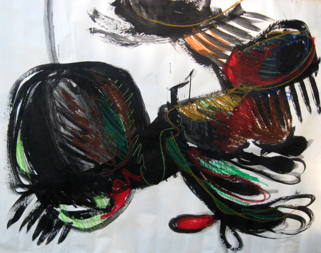 Untitled – paint, ink, cray-paz on paper