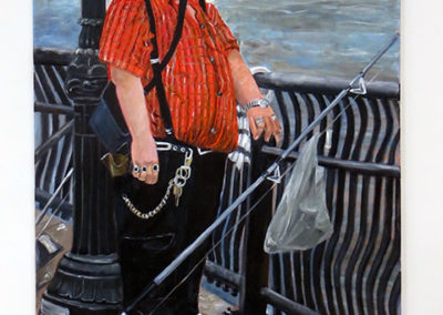 Michele Guttenberg  -“Fisherman in Red Shirt” oil on canvas