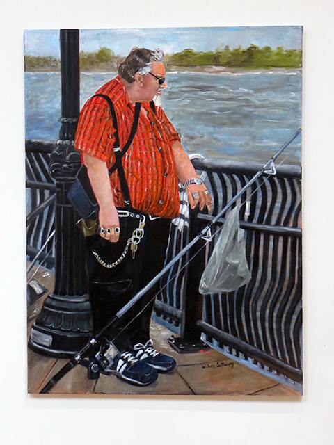 Michele Guttenberg  -“Fisherman in Red Shirt” oil on canvas