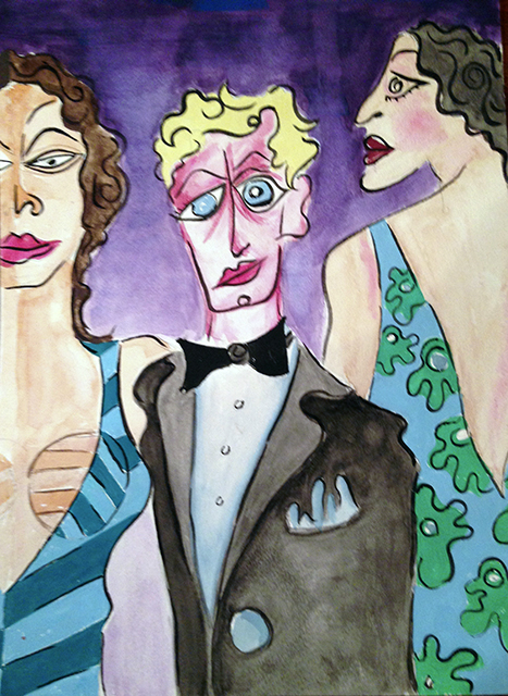 Sam Caponegro -“Handsome Henri/or Sometimes Boys Are Just Prettier Than Girls” watercolor print