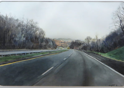 “New York Thruway North”  – Watercolor on paper –  29 1/2” W x 22” H  – $1,500.00