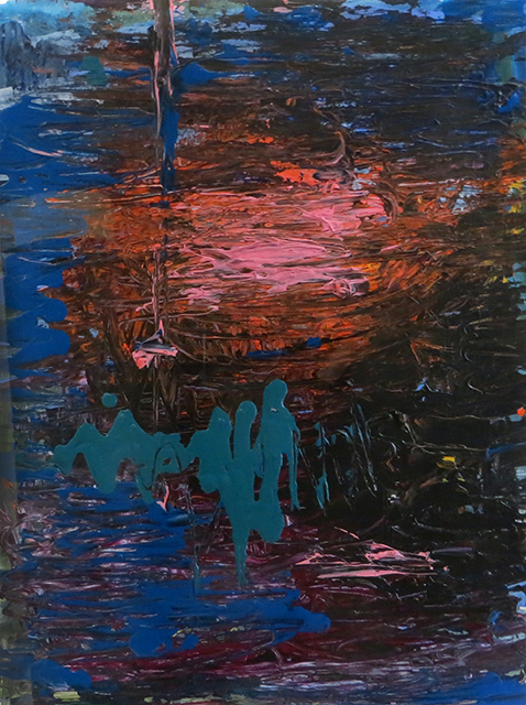 Rita Herzfeld “Night Lake”   acrylic on paper