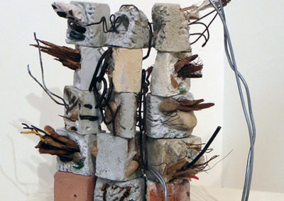 “Architectural Expression” mortar and found objects,  by Eric Beckerich