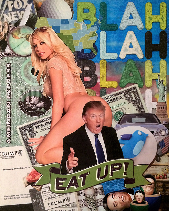 Luis Alves: Collage “Eat Up” hand made collage