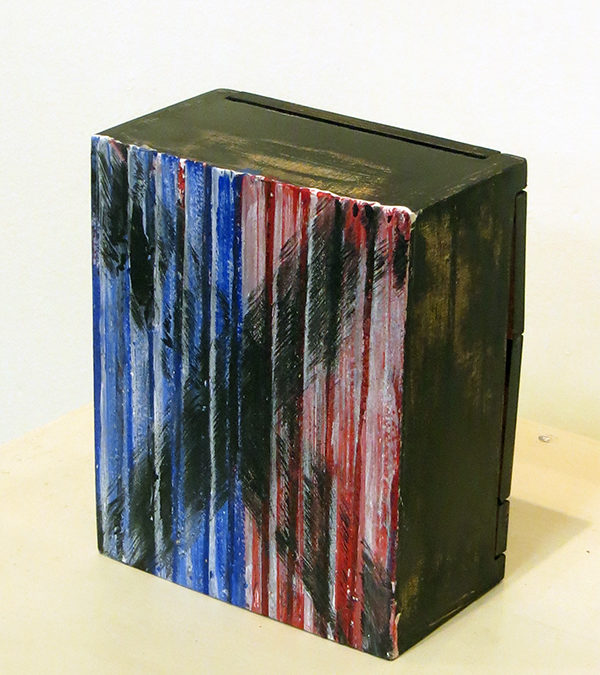 Pat Badt “Election 2016”  acrylic on paper mounted on wooden box