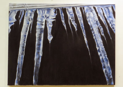 Neil Besignano “Icy Blue Icicles” oil on canvas