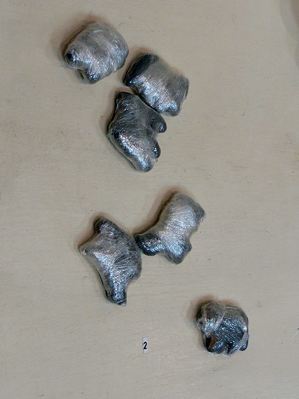 “Animal Crackers” animal crackers painted gray wrapped in plastic, 1.5” x 1” each $80.00