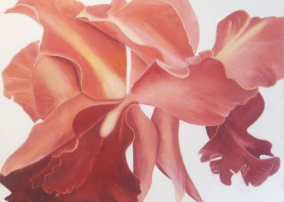 “Orchid # 2” oil on canvas,  32” H x 42” W, SOLD