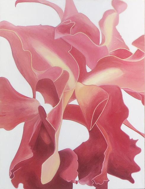 “Orchid #3”  oil on canvas,  42” H x 32” W, $2,000.00