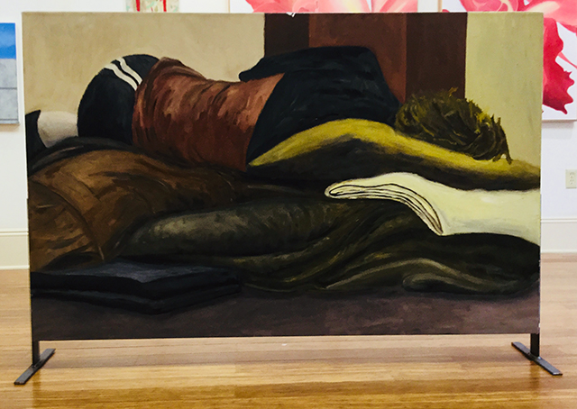 “Sleeping On The Streets #7” acrylic on canvas, 34”H x 54” W, $2,000.00