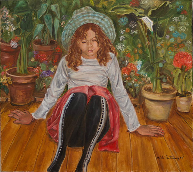 Michele Guttenberg “Sarah with Hat”   oil on canvas