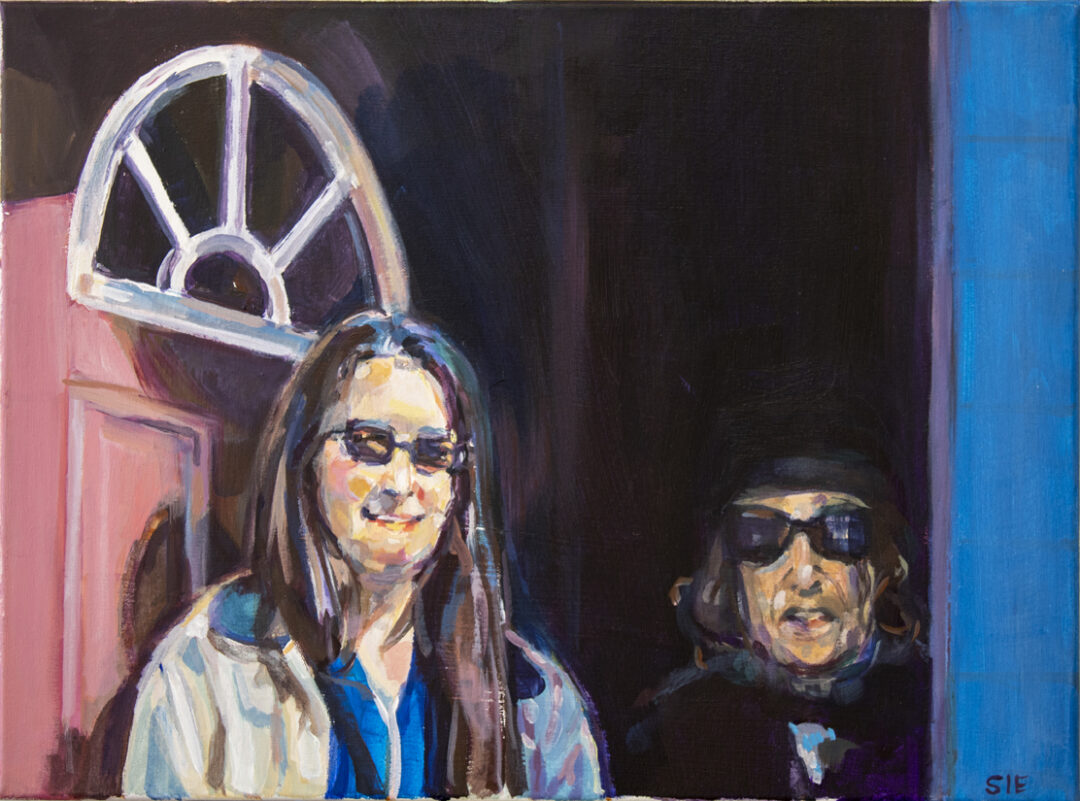 ” Mom and Joan with Dark Glasses” 18″ x 24″ – acrylic on canvas