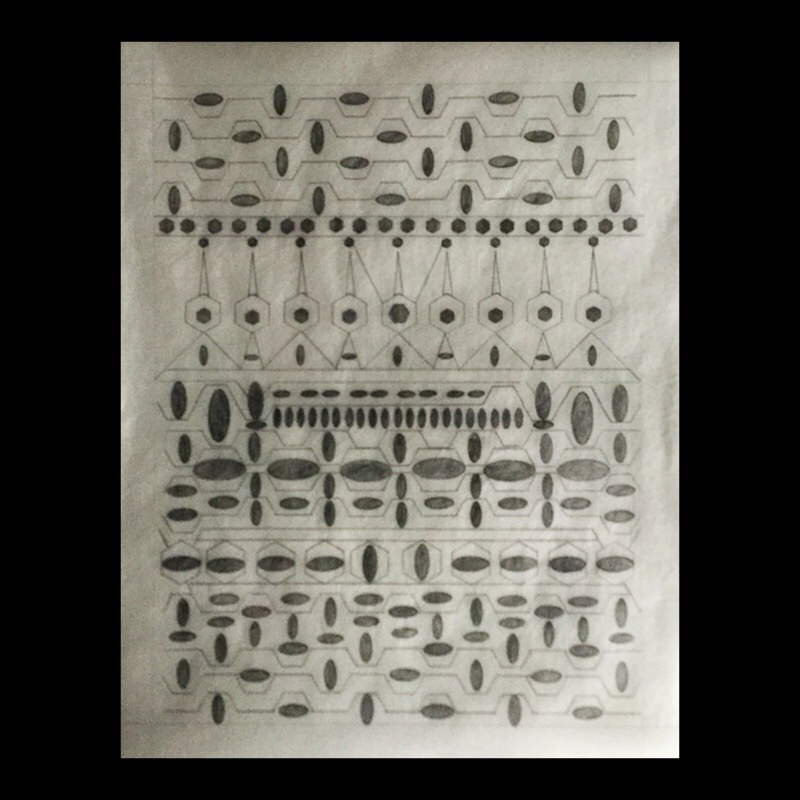 Patricia Bender (whitgram #1)  graphite on onion skin paper, framed size 20”(h) x 16”(w), 2021, $400.00