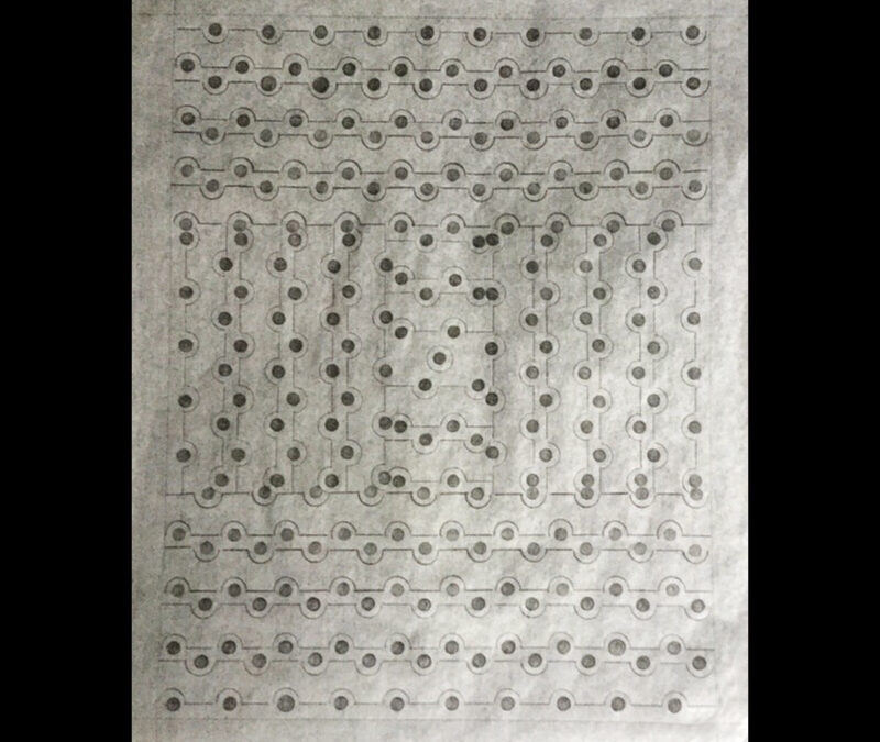 Patricia Bender (whitgram #3)  graphite on onion skin paper, framed size 16”(h) x 20”(w), 2021, $400.00