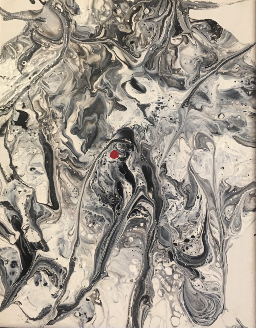 John Marron “Spot of Chaos Blood” poured acrylic, $100.00