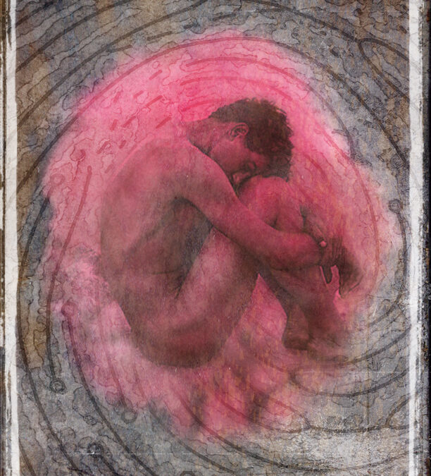 JoAnn Telemdschinow “Soul Hiding from the World” digital collage, $100.00