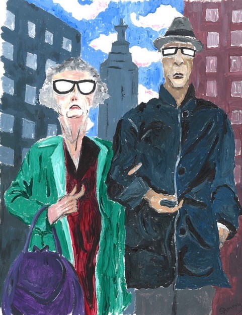 Sam Caponegro  “On the Town” acrylics, $300.00