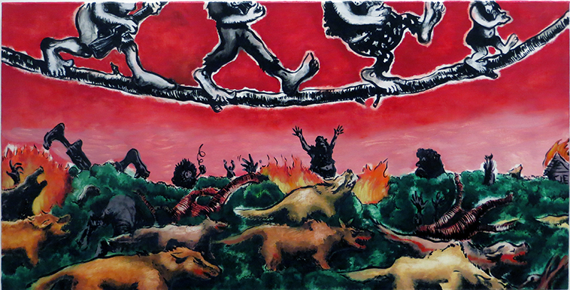 Seth Ellison Image – “Bridge to Nowhere”, oil on canvas, 18”H x 36”W, 2021, $1,500.00