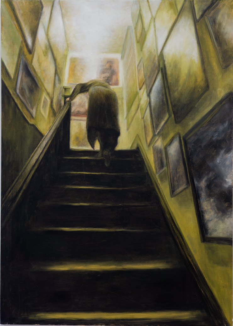 Neil Besignano “Stairway to Dreamland” oil on canvas, 32” W x 45”H- $450.00