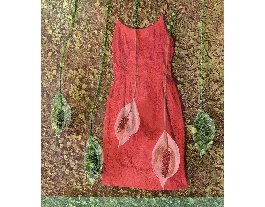 Lisa Gordon Cameron “My Mother’s Dress, Lace” digital collage, 16” W x 20” H, 2022, $160.00