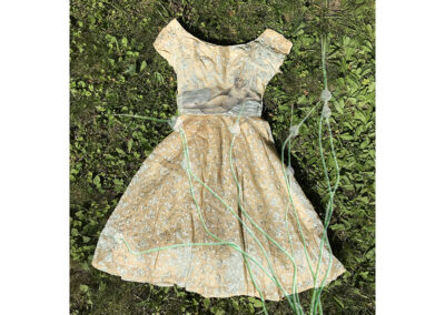 Lisa Gordon Cameron “My Mother’s Wedding Dress” digital collage, 16” W x 20” H, 2022, $160.00