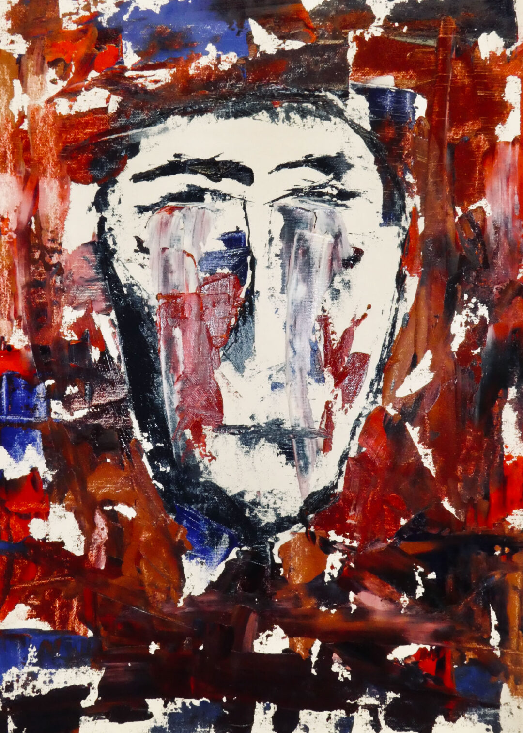 Lucas Black “Face # 2” oil on canvas panel, 16”W x 20”H – $275.00