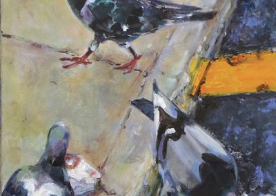 Steven Epstein -“Citi Birds” acrylic on canvas
