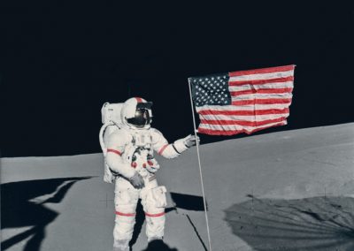From the private collection of Donald Lokuta:   “Commander Shepard on Lunar Surface From Lunar Module” – NWNASA AS14­66­9231