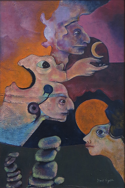 Stanley Gavidia – “The Children of the Moon” oil on canvas