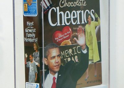 Luis Alves “Chocolate Cheerios” hand made collage on 3D cereal box, $450.00