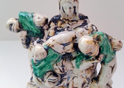 Kelly Clark   “Hail Mary”  sculpture: clay with glaze and acrylic paint