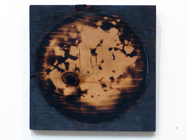 Brian McCormack “Planet Forming” torched scrap wood
