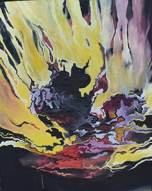 Liz Levering  “The Dance”   (fire painting 1)  oil on canvas