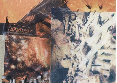 Kelly Clark   “Orange Siren”  monotype collage
