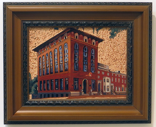 Sean Carney  “West State” wood stain on etched pine, $300.00