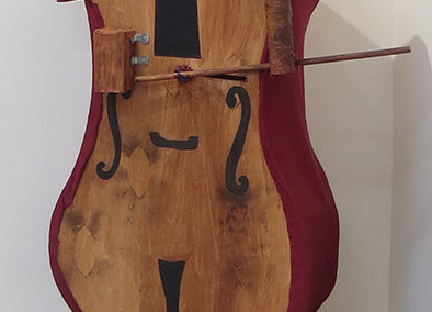Christy O’Connor “Cellist” mixed medium sculpture, $1,800.00
