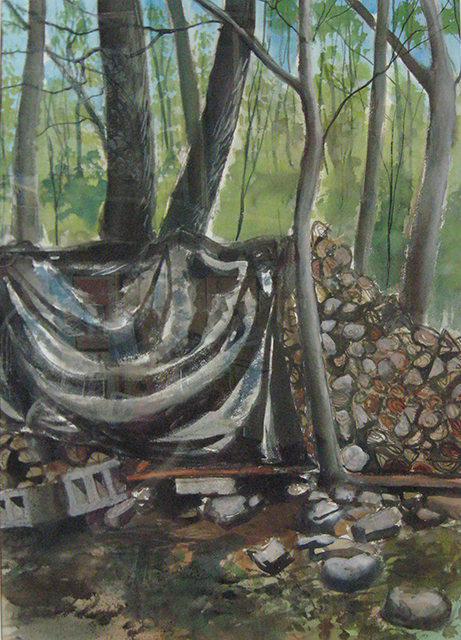 Watercolor on paper entitled: “Firewood”