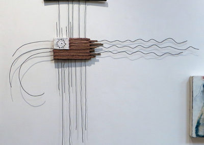 Eric Beckerich  “Brown Flag of America” mortar, wood and wire, $500.00