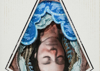 “Troubled Sleep”,  hand cut paper collage – By Alex Eckman-Lawn