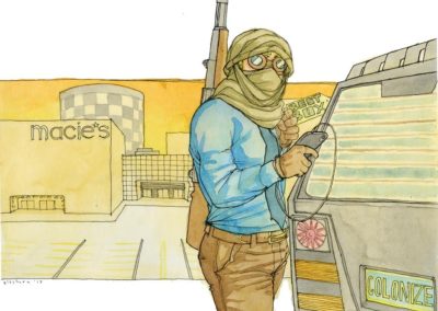 Kate Glasheen’s “American Taliban”  – Watercolor and ink