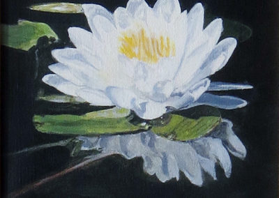 “Water Lily”  – by William A. Griffith – Acrylic on canvas –  12” w x 15” H